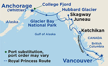 sapphire princess alaska cruise itinerary