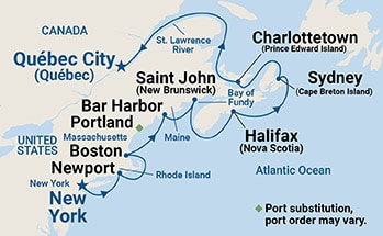 Itinerary Map/Ship Image
