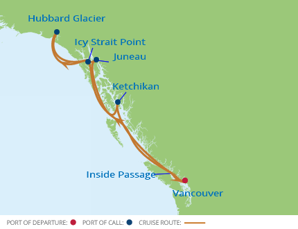 celebrity alaska cruise route map