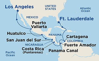 princess cruise panama canal route