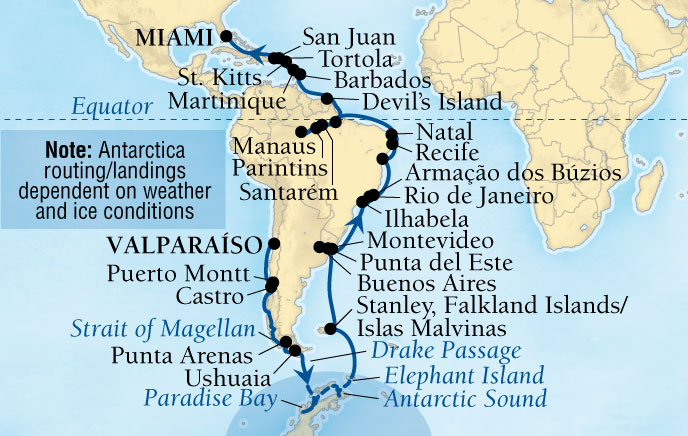 best south america cruise itinerary