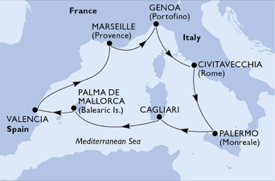 Itinerary Map/Ship Image