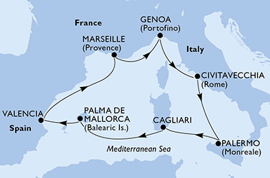 Itinerary Map/Ship Image