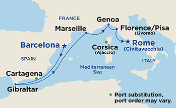 Itinerary Map/Ship Image