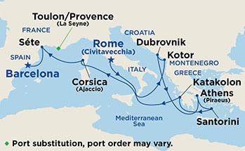 Itinerary Map/Ship Image