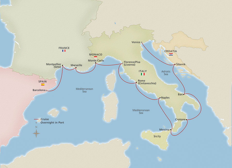 Itinerary Map/Ship Image