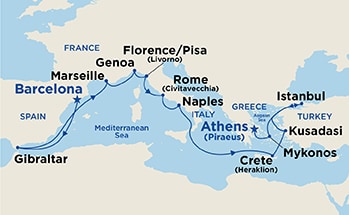 Itinerary Map/Ship Image