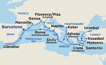 Itinerary Map/Ship Image