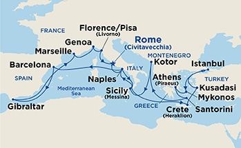 Itinerary Map/Ship Image