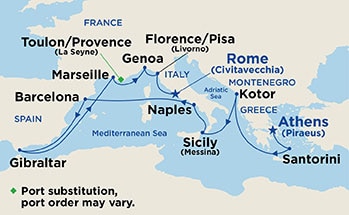 Itinerary Map/Ship Image