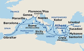 Itinerary Map/Ship Image