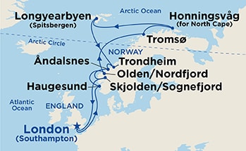 Itinerary Map/Ship Image
