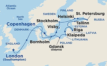 Itinerary Map/Ship Image