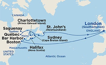 Itinerary Map/Ship Image