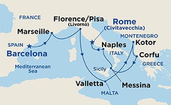 Itinerary Map/Ship Image