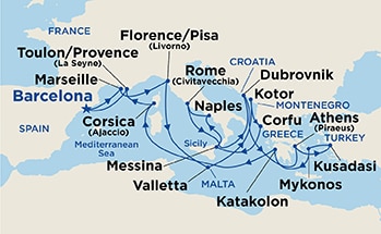 Itinerary Map/Ship Image