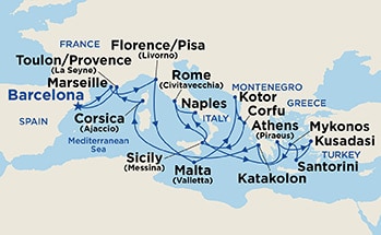 Itinerary Map/Ship Image
