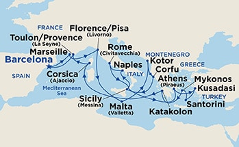 Itinerary Map/Ship Image