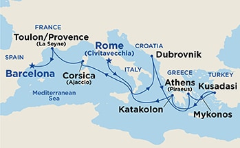 Itinerary Map/Ship Image