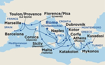 Itinerary Map/Ship Image