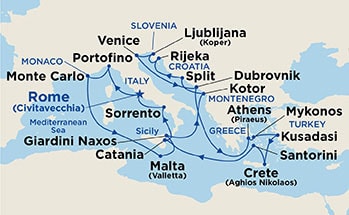Itinerary Map/Ship Image
