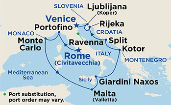 Itinerary Map/Ship Image