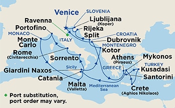 Itinerary Map/Ship Image