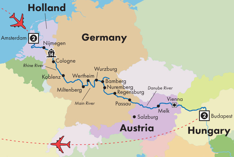 amsterdam to budapest river cruise route