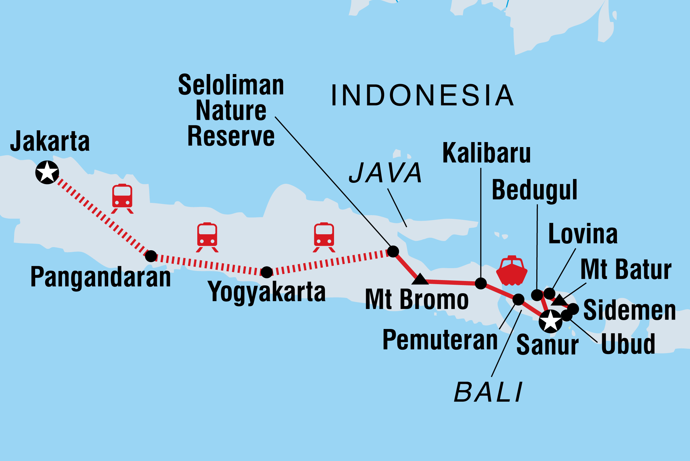 tourist map of java