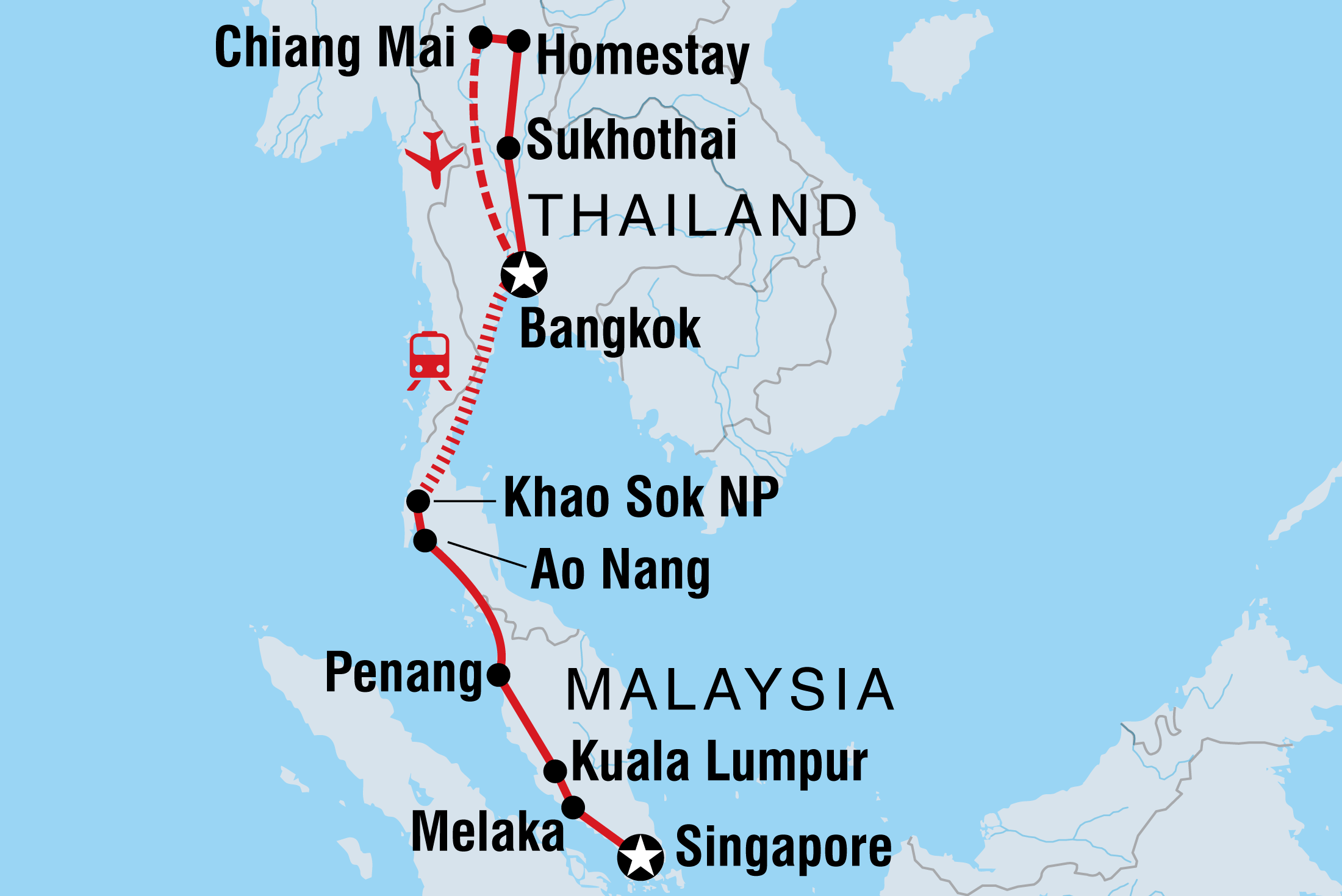 travel to thailand from malaysia by train
