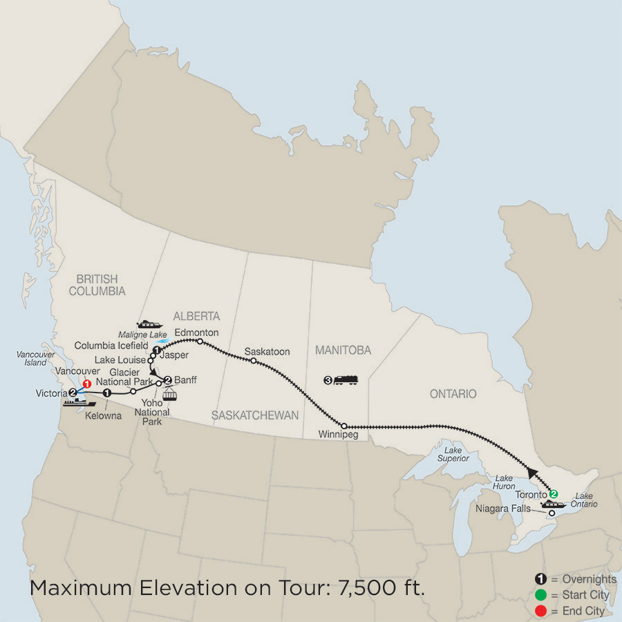globus train tours canada
