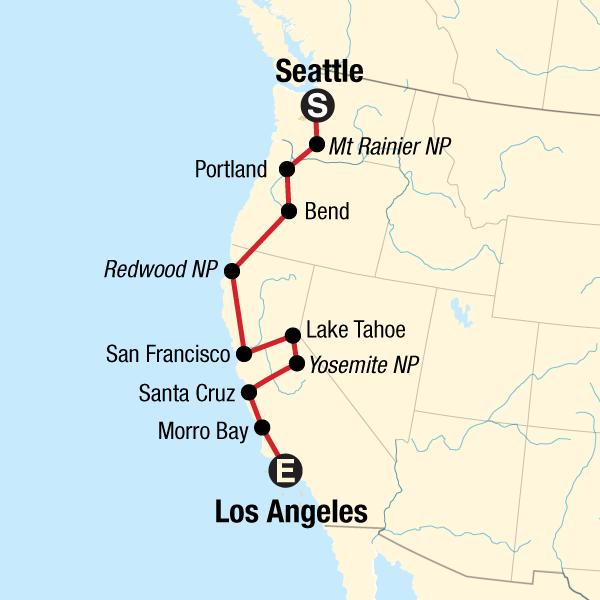 road trip itinerary from los angeles to seattle