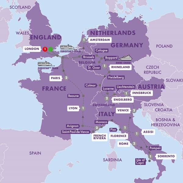 Trafalgar Tours Traditional Europe with Eurostar Summer 2020