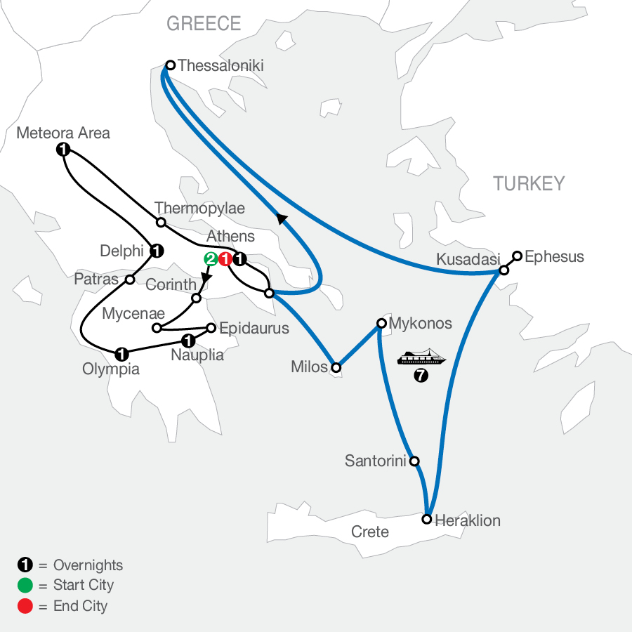 Classical Greece with Idyllic Aegean 7Night Cruise 2025 by Globus