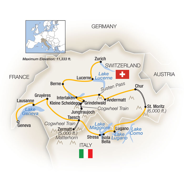 Switzerland Europe's Crown Jewel 2025 by Tauck Tours Tour Id 198207