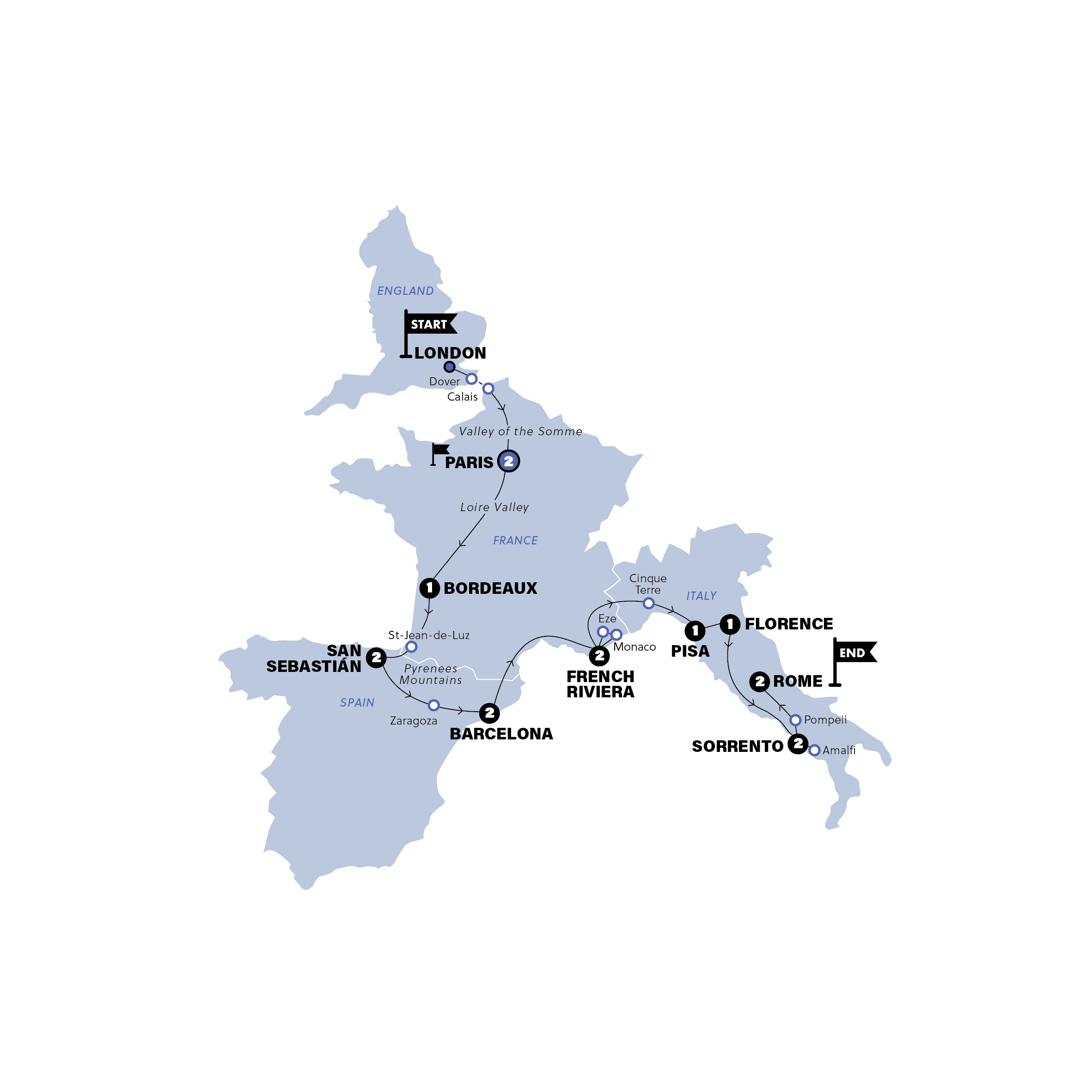 London To Rome London to Rome Quest | Plus | Start London | Summer | 2027 - Contiki ...