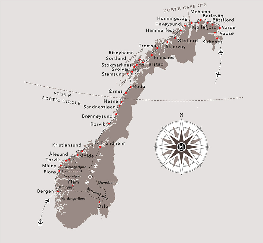 Norway Ferry Route Map