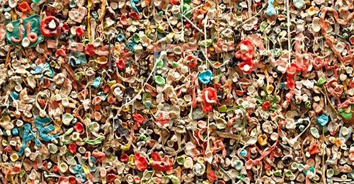 Take a photo at the Gum Wall
