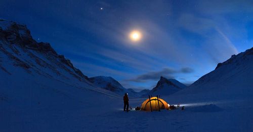 Ice camp through the night