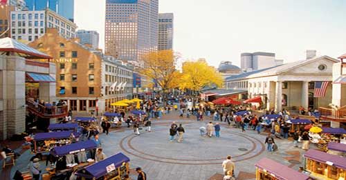 Eat lots of food at Quincy Market and Faneuil Hall