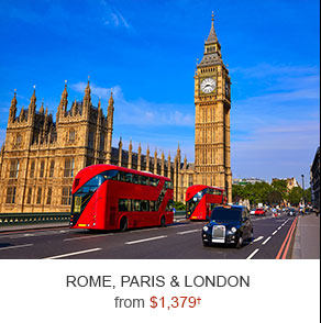 Rome, Paris, and London from $1,379