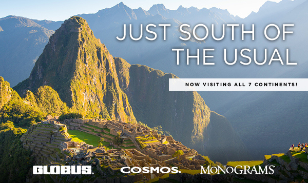 Just South Of The Usual, Now Visiting All 7 Continents! Globus, Cosmos, Monograms